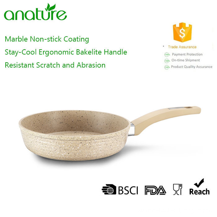 Yellow Forged Marble Nonstick Coating Frying Pan