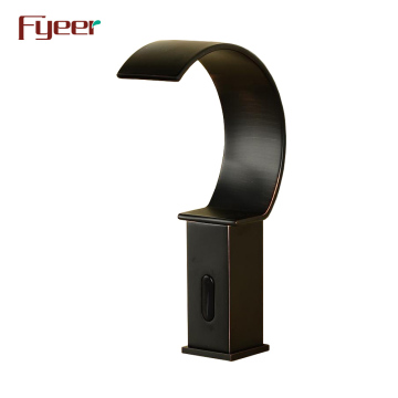Black Cold Sensor Tap Automatic Waterfall Basin Faucet
