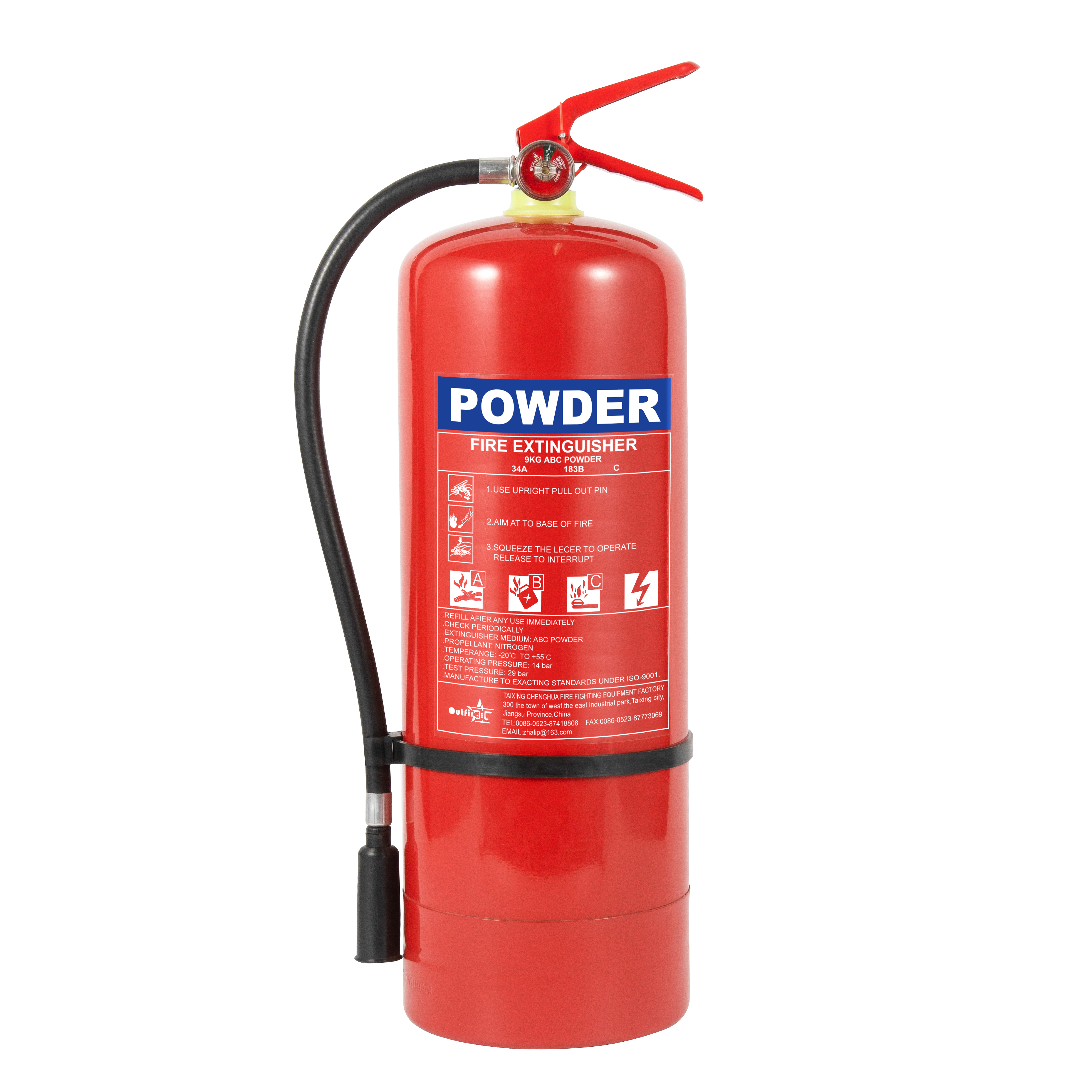 9Kg Portable dry powder fire extinguisher