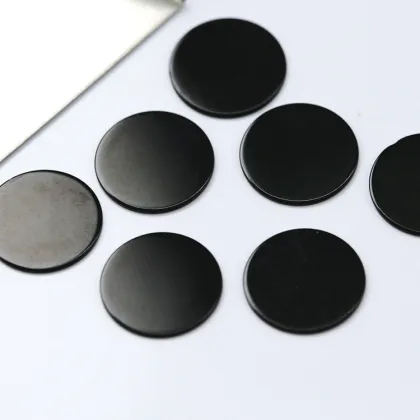 Natural Black Agate Round Loose Stone Inlaid Pendant