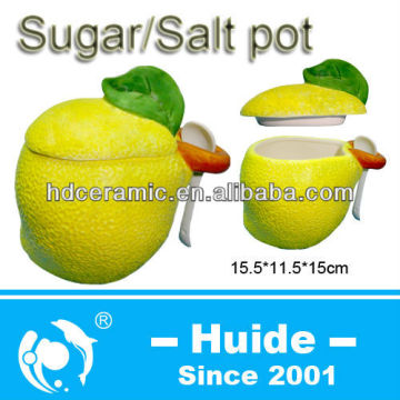 Ceramic sugar pot,ceramic sugar lemon pot