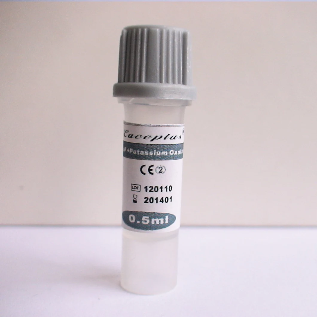 Fabricado en China, el tubo de extracción de sangre micro al vacío desechable agrega fluoruro de sodio