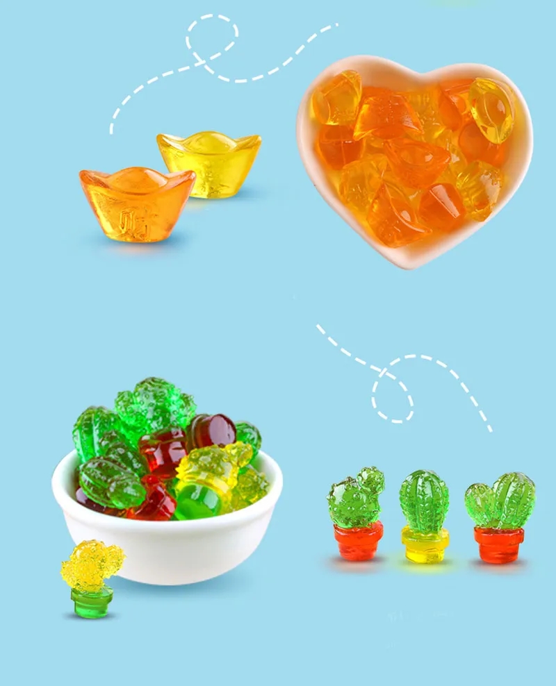 OEM/ODM Cube Shape Jelly Candy Gummy Sour Sweet Halal Soft Mix Fruity Gummy Candy