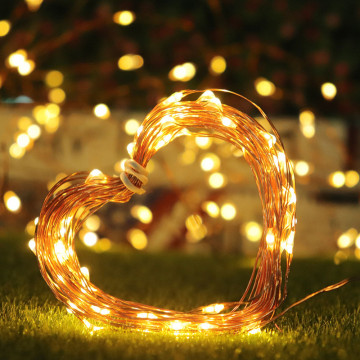 Outdoor Waterproof 100LED Copper Wire Solar String Lights with 8 Modes