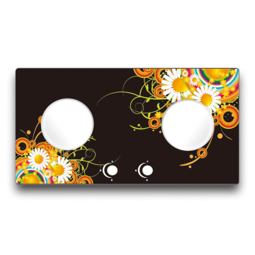 Factory Direct Sales 7mm 2 Burner Digital Black Printing Kitchen Gas Cooktop Tempered Glass Parts