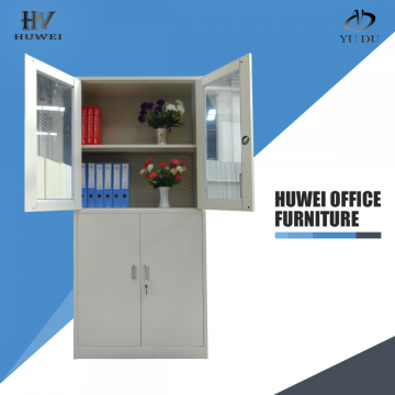 Glass door steel office file storage cabinet