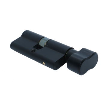 Black Solid Brass Double Turn Door Knob Lock Cylinder for Euro Bathroom