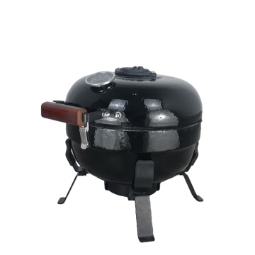 Kimstone 12 Inch Mini Black Table BBQ Oven Glossy Kamado Grill Charcoal Mini Grill Portable
