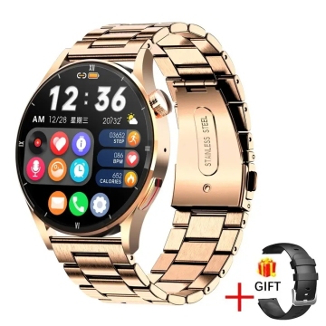 2024 LIGE BW0398 Gold Smart Watch: Men's and Women's Health Monitor with Body Temperature and Blood Oxygen