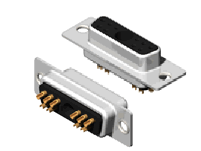 11W1 Power D-sub Connectors Female vertical board-mount