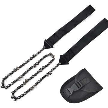 11 Tooth Portable Survival Hand Chain Saw - 24 Inch Wood Cutting Tool