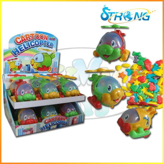 Pull line candy toy cartoon helicopter with light from factory