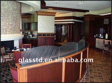5mm frosted glass partition for restaurant