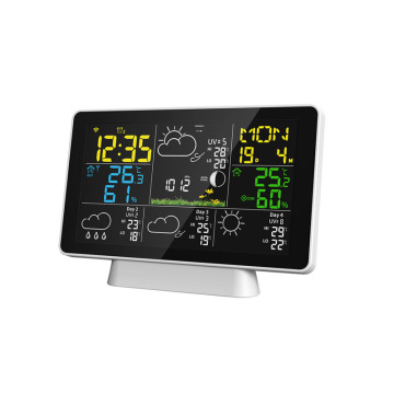 Tuya Wireless WiFi Smart Weather Station con display sullo schermo per previsione di temperatura e umidità interna/esterna