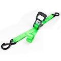 1.5" 2 Ton 38mm Rubber Ratchet Buckle Cargo Tensioner Lashing Strip Belt With 1.5 Inch S Hooks Safety Latch