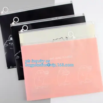 towel slider cosmetic bag, Slider Zip Poly Bag, office file bag with zipper/document file pockect