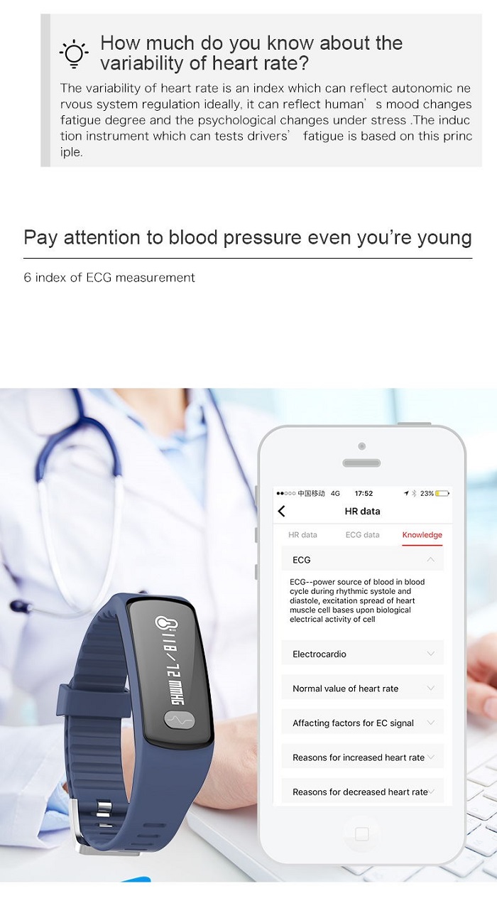 Capacitive Touch Screen Ecg Bracelet