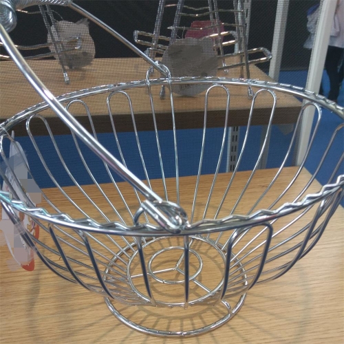 Silver chrome iron metal wire fruit basket