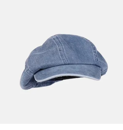 Customizable 2024 New Denim Beret Women Retro Octagon Painter Hat - Wholesale Summer Sun Shade Cloud Hat