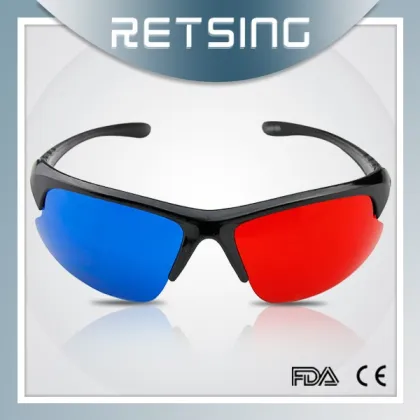 Thicken Lenses Plastic 3D Glasses Red Blue Red Cyan Lenses