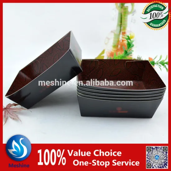 Disposable paper food pckaging tray