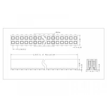 2.54mm kadın başlığı çift satır SMT tipi H6.0