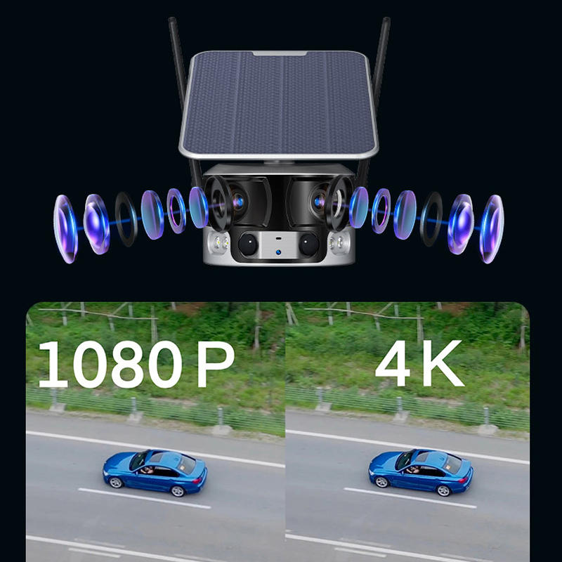 كاميرا الشبكة wifi عدسة مزدوجة 4K