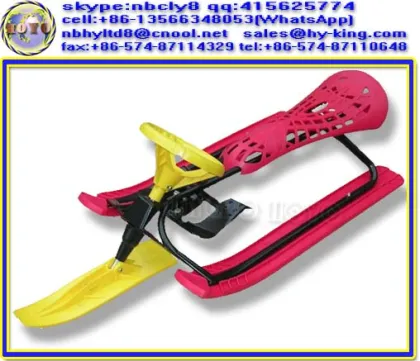 Blue snow bike sled , steerable snow sled , snow bike sled for kids