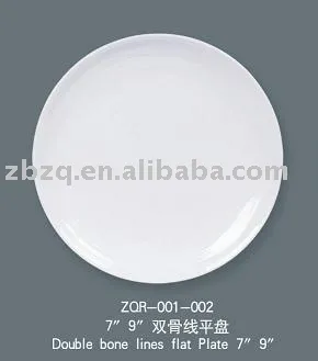 magnesia porcelain 7" 9" double bone lines flat plate