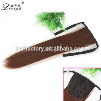 Deniya stock silky straight synthetic ponytail high quality hair extensio