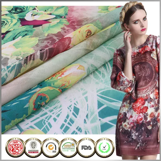 New design 100D digital printing of silk chiffon fabric