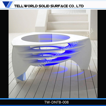 Tw New Design Artificial Stone LED Light Coffee Table/Tea Table for Home Office Furniture