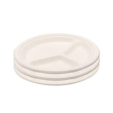 Wholesale Biodegradable Sugarcane Plate Bagasse Tableware Degradable Sugarcane tableware bagasse pulp White disposable plate