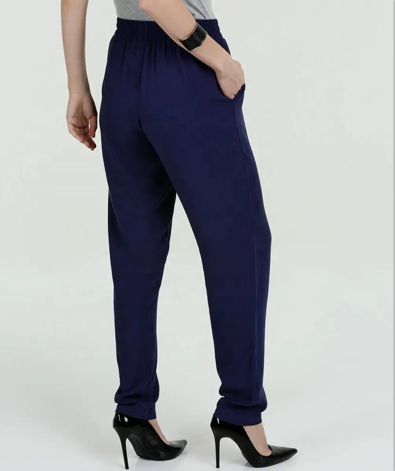 elasticated waist size pocket trousers pants