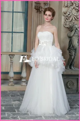 CE1477 Wholesale Cheap A-Line Strapless Puffy Chinese Wedding Dress 2015