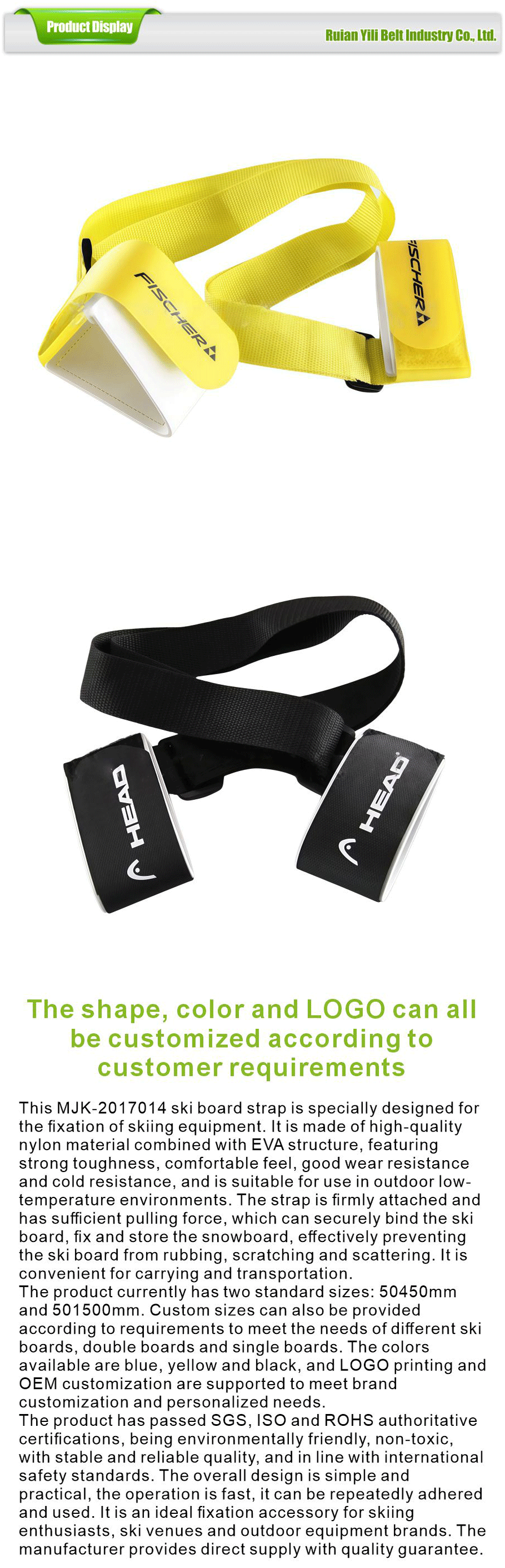 velcro ski strap attachment