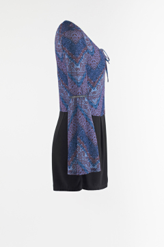Print jumper with long mandarin sleeve