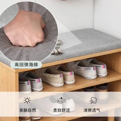 Shoe cabinet household door light luxury shoe cabinet with seat stool shoe stool shoe rack