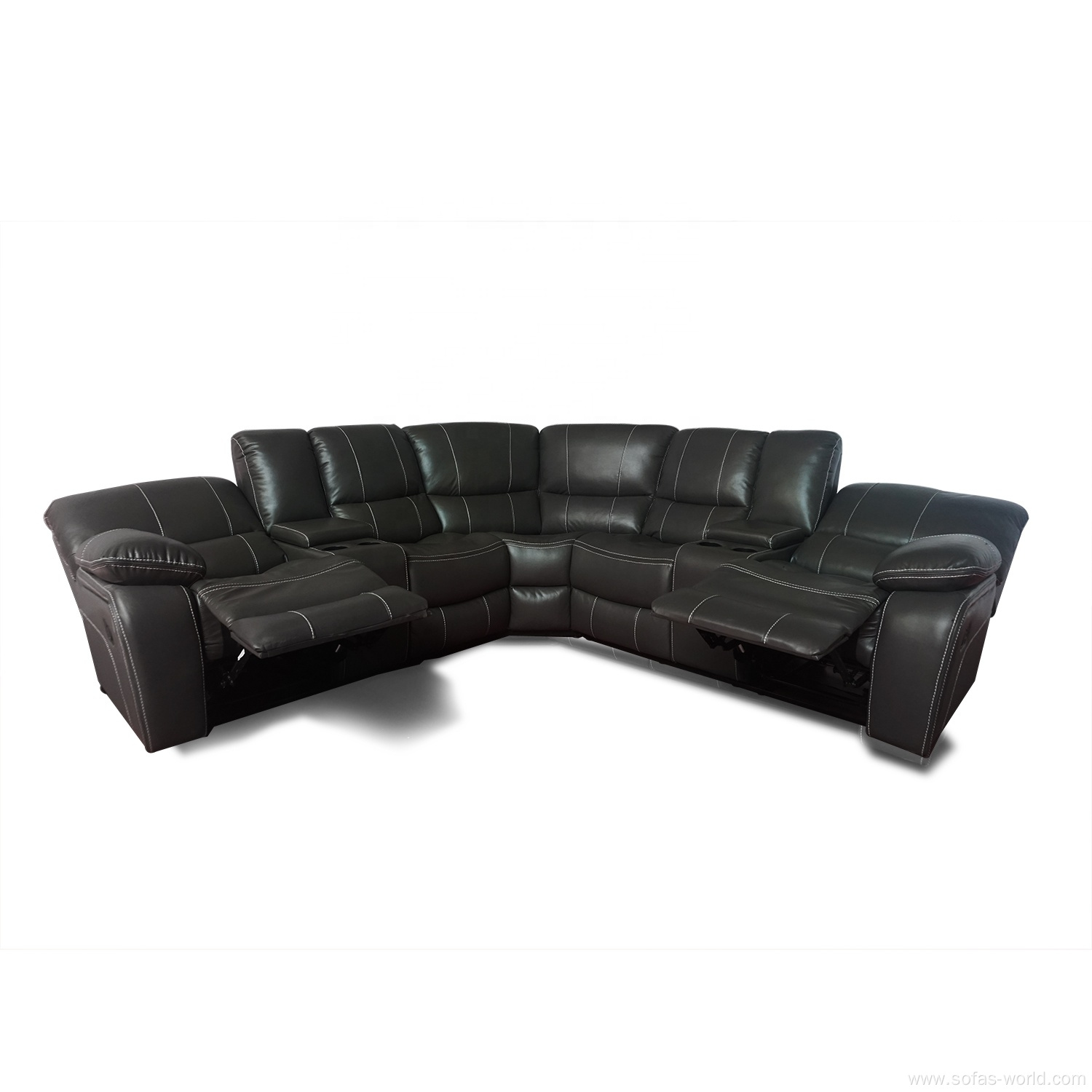 Modern Living Room Furniture Recliner Corner Sofa Set