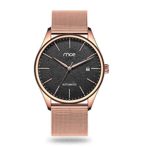 Special small MOQ men steel mesh automatic watch