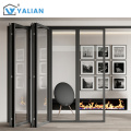 Waterproof Double Tempered Glass Aluminum Glass Folding Door