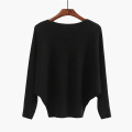 Batwing -Ärmel übergroßer Pullover Top