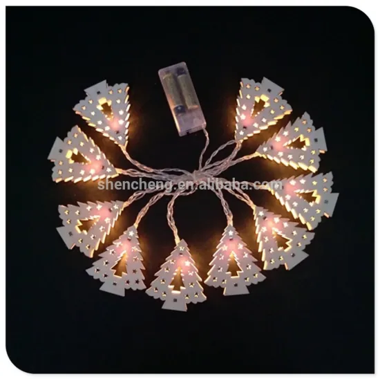 led decoration battery operated christmas light with wooden trees