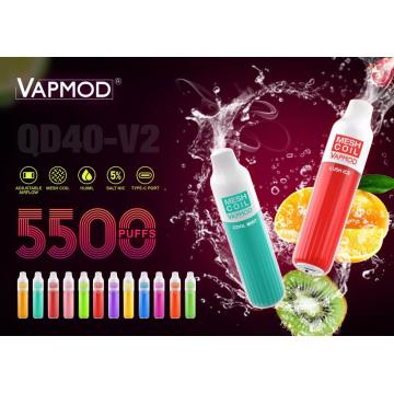 Toptan Vapmod QD40-V2 Tek Kullanımlık Vape Cihaz 5500 Puflar