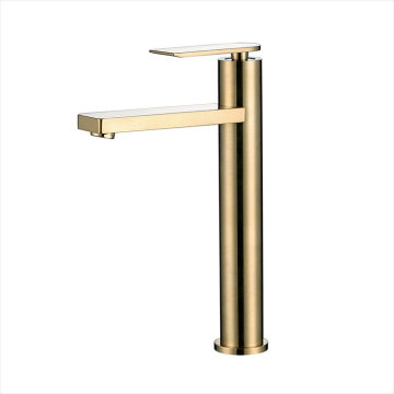 2023 New Design Brushed Gold Basin Faucet - Brass Bathroom Faucet