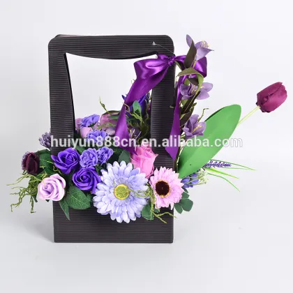 Beauty Rose Flower Silk Wedding Flower Basket For Centerpieces Decoration