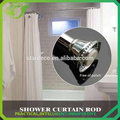 Z208 decorative curtain poles end caps / telescopic shower curtain poles / black shower curtain rod price for russia market