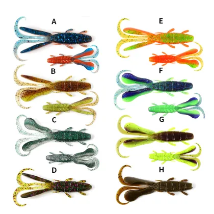4Pcs/Bag Fishing Lures - Crayfish & Shrimp Soft Bait for Bass & Pike
