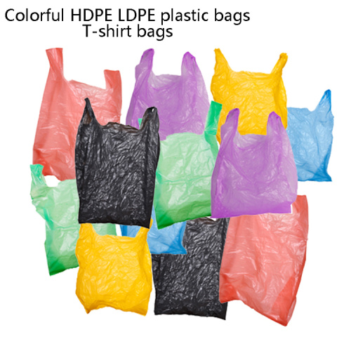 Gravure Printing Compostable Plastic Vest Handle Carrier T-Shirt Bags for Grocery