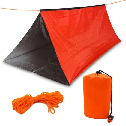 Emergency Survival Tent Shelter- 2 Person Mylar Emergency Tube Tent Survival Kit